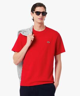 CAMISETA BÁSICA DE CORTE CLÁSICO REGULAR FIT ROJA