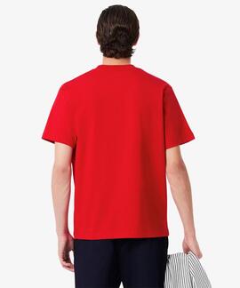 CAMISETA BÁSICA DE CORTE CLÁSICO REGULAR FIT ROJA