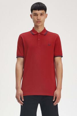 POLO TWIN TIPPED M3600 Y35 BURN RED / NAVY / NAVY