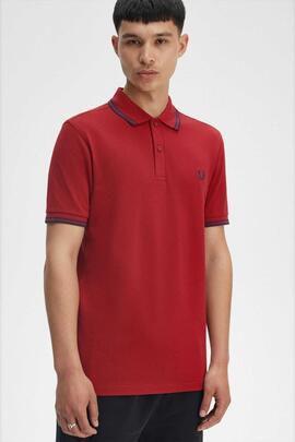 POLO TWIN TIPPED M3600 Y35 BURN RED / NAVY / NAVY