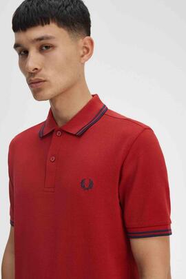 POLO TWIN TIPPED M3600 Y35 BURN RED / NAVY / NAVY