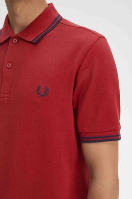 POLO TWIN TIPPED M3600 Y35 BURN RED / NAVY / NAVY