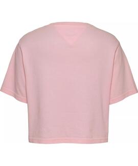 CAMISETA BORDADA RELAXED FIT CROPPED ROSA