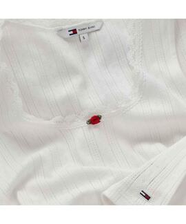 CAMISETA ACANALADA SLIM FIT DE TIRANTES BLANCA