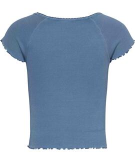 CAMISETA LENCERA SLIM FIT ESCOTE DE PICO AZUL