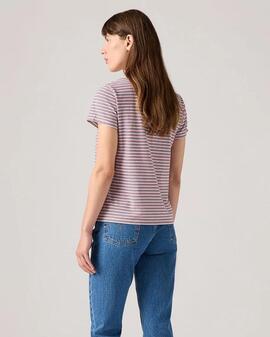 CAMISETA LEVI'S® PERFECT TEE CORIANDER STRIPE FRAGANT LILAC