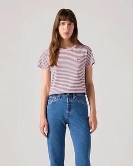 CAMISETA LEVI'S® PERFECT TEE CORIANDER STRIPE FRAGANT LILAC