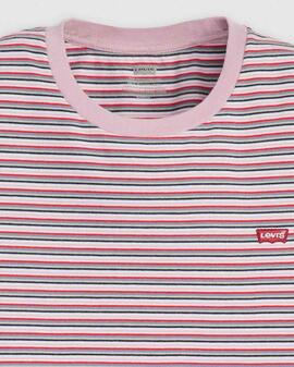 CAMISETA LEVI'S® PERFECT TEE CORIANDER STRIPE FRAGANT LILAC