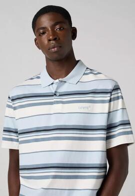 POLO DE RAYAS AUTHENTIC RELAXED FIT ACACIUS STRIPE EGRET