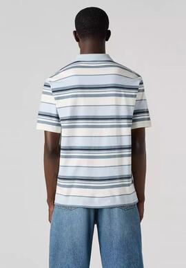 POLO DE RAYAS AUTHENTIC RELAXED FIT ACACIUS STRIPE EGRET