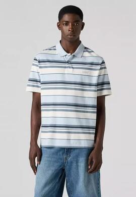 POLO DE RAYAS AUTHENTIC RELAXED FIT ACACIUS STRIPE EGRET