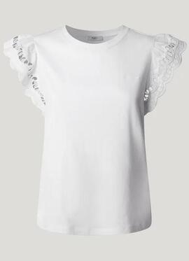 CAMISETA VIC CON MANGAS BORDADAS 800 WHITE