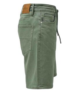 BERMUDA JOGGER S-ACTIV WASHED COLORS VERDE CAQUI