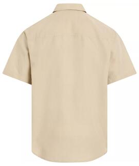 CAMISA MANGA CORTA DE LINO CK REGULAR FIT BEIGE