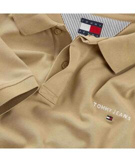 POLO REGULAR FIT CON LOGO LINEAL BORDADO BEIGE