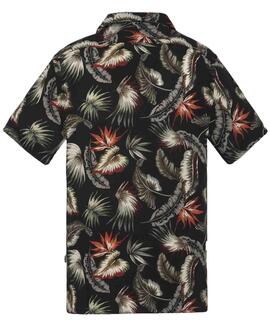 CAMISA MANGA CORTA SHRIVERA CON ESTAMPADO TROPICAL