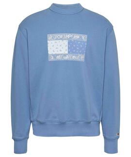 SUDADERA RELAXED FIT CON LOGO CACHEMIR AZUL