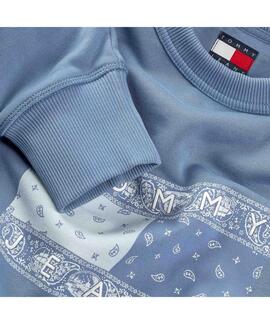 SUDADERA RELAXED FIT CON LOGO CACHEMIR AZUL