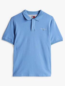 POLO REGULAR FIT CON LOGO LINEAL BORDADO AZUL