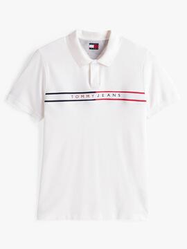 POLO SLIM FIT LOGO LINEAL BORDADO COLOR CRUDO