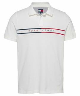 POLO SLIM FIT LOGO LINEAL BORDADO COLOR CRUDO