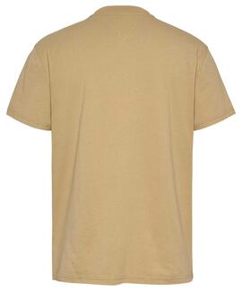 CAMISETA REGULAR FIT CON LOGO LINEAL BORDADO BEIGE