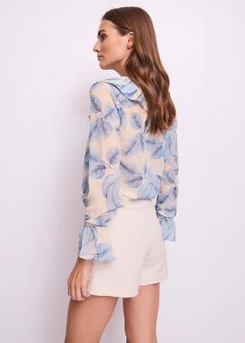 BLUSA EN GEORGETTE ESTAMPADA PARA MUJER