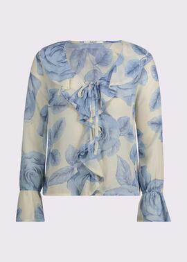 BLUSA EN GEORGETTE ESTAMPADA PARA MUJER