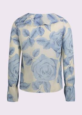 BLUSA EN GEORGETTE ESTAMPADA PARA MUJER