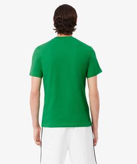 CAMISETA CON RIBETE EN EL PECHO VERDE