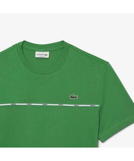 CAMISETA CON RIBETE EN EL PECHO VERDE