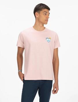 CAMISETA ESTAMPADO CORAZÓN ATLÁNTICO ROSA DELAVÉ