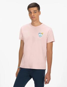 CAMISETA ESTAMPADO CORAZÓN ATLÁNTICO ROSA DELAVÉ