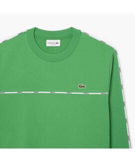 SUDADERA DE FELPA CON RIBETE DE LOGOTIPO VERDE