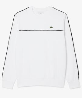 SUDADERA DE FELPA CON RIBETE DE LOGOTIPO BLANCA