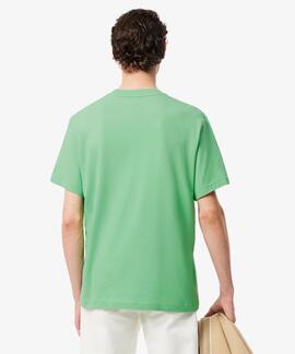 CAMISETA BÁSICA DE CORTE CLÁSICO REGULAR FIT VERDE LIMA