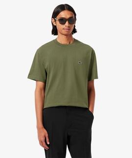 CAMISETA BÁSICA DE CORTE CLÁSICO REGULAR FIT VERDE KAKI