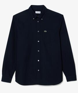 CAMISA LACOSTE REGULAR FIT OXFORD AZUL MARINO