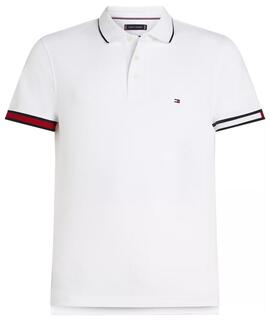 POLO FLAG CUFF SLIM FIT CON DETALLES DISTINTIVOS BLANCO