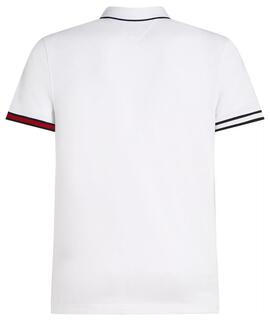 POLO FLAG CUFF SLIM FIT CON DETALLES DISTINTIVOS BLANCO