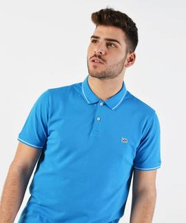 PIQUE POLO REGULAR FIT DIPPED BLUE